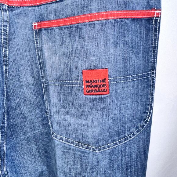 Vintage Marithe Francois Girbaud Men Sz 38M Baggy Wide Leg Red Trim 90s Y2K Jean - Picture 6 of 15